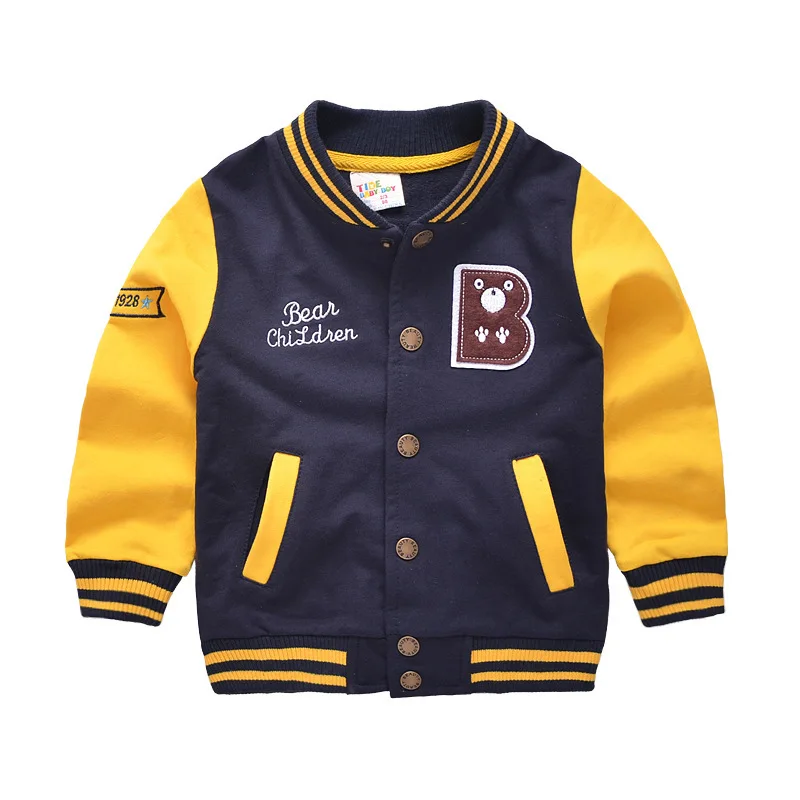 Baby Boys Girls Clothes Spring Autumn Season V-neck Baseball Jacket Letter Outerwear For 2-6Y Kids Fashion clothing | Детская одежда и