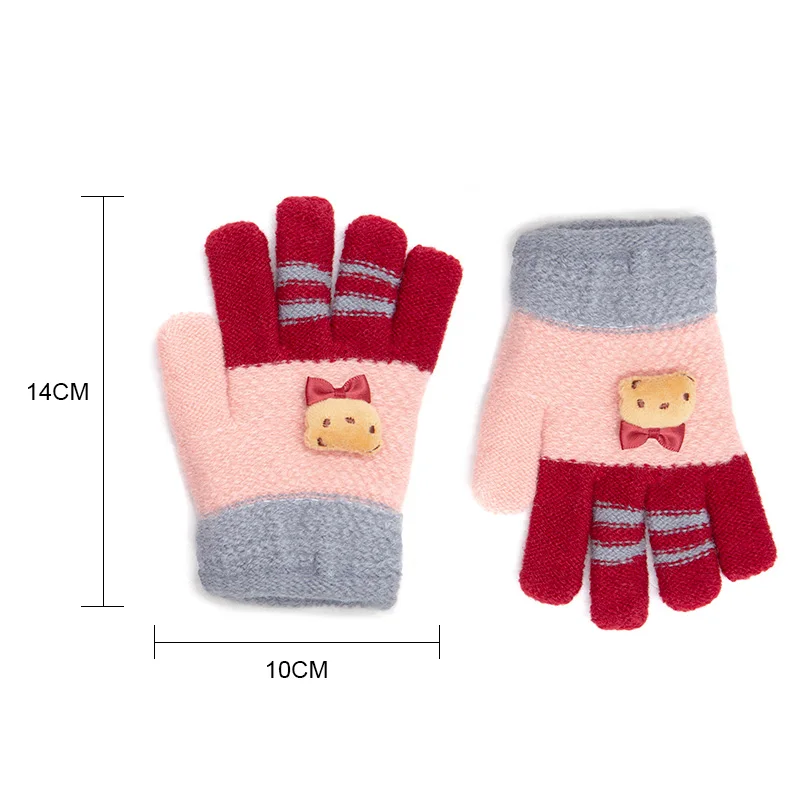 REAKIDS/Новинка; милые детские перчатки; вязаная зимняя рукавица для девочек и мальчиков; теплые перчатки с героями мультфильмов; милые детские перчатки для детей; варежки