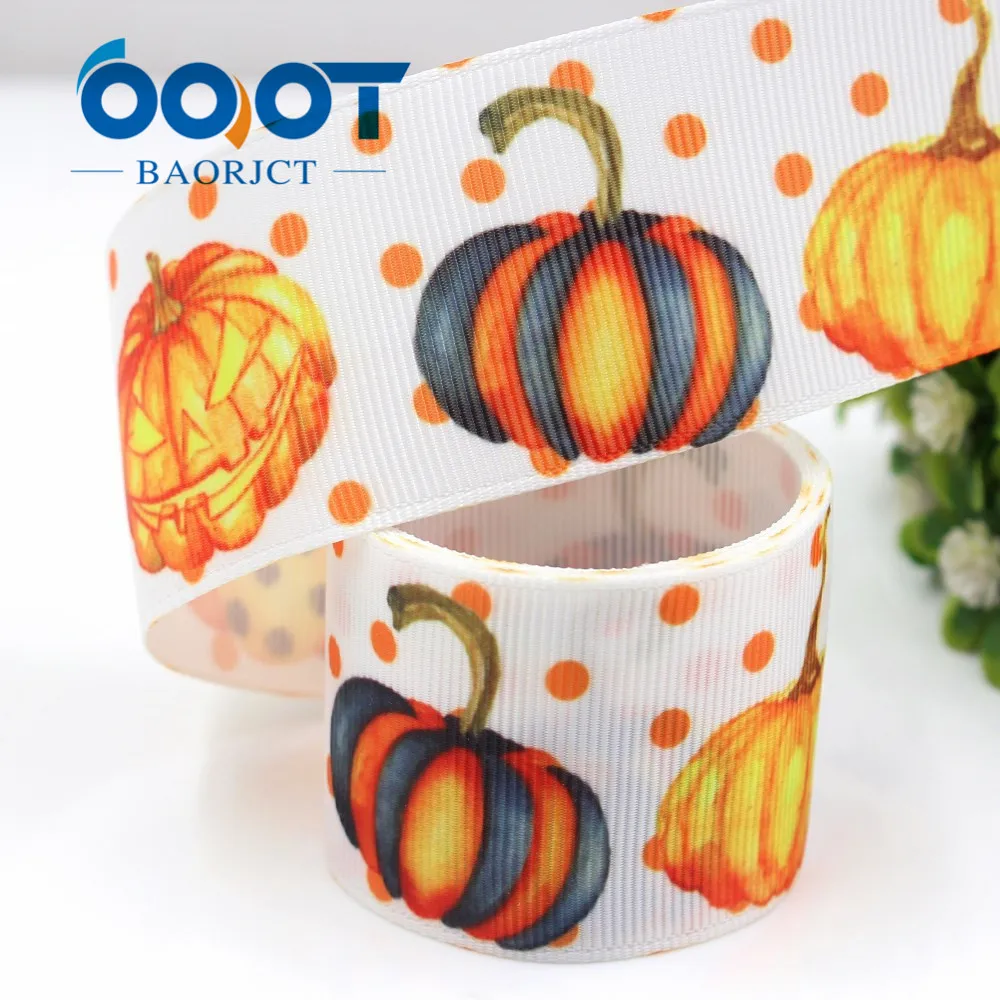 OOOT BAORJCT G-18914-1115 38 mm 10 yards Halloween Ribbons Thermal transfer Printed grosgrain Holiday decoration DIY materials | Дом и сад
