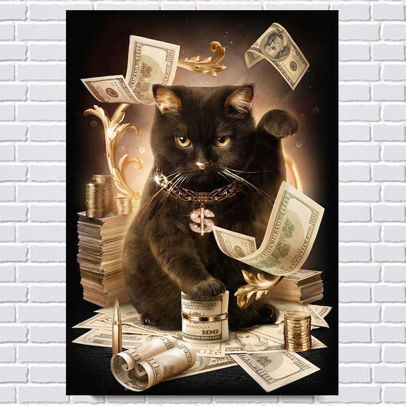 Алмазная картина DIY набор Детская игрушка счастливый кот котенок доллар пассаж