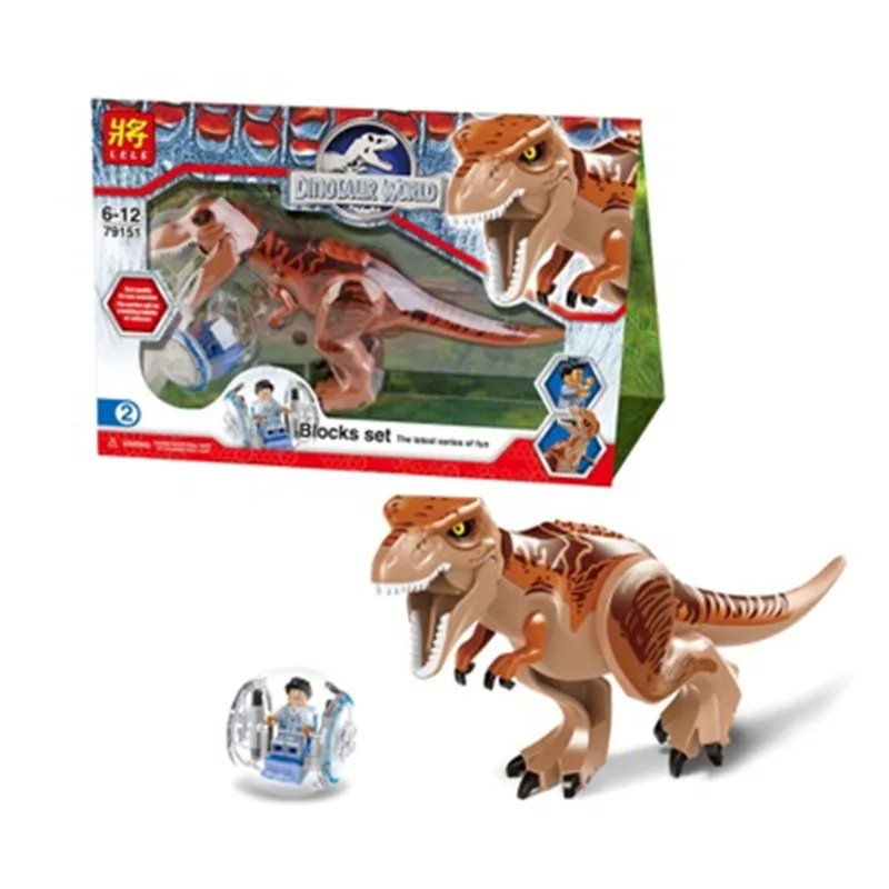 79151 Legoings 2 шт./компл. Юрского Dinosaur World цифры тираннозавров Рекс строительные блоки