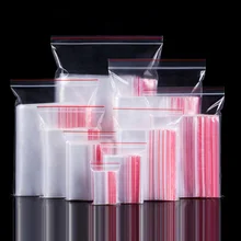 100 шт Пластиковые Ziplock Сумки Ювелирные изделия Малый мешок с застежкой упаковки пищевых продуктов молнии замок сумки ясные свежие сохраняя пылезащищенные