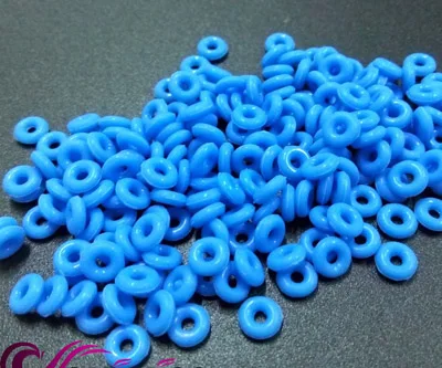 solid blue 50 шт./лот, красочные DIY аксессуары, силиконовые резиновые разделители для ювелирных изделий, фиксаторы, Клипсы из бисера, подходят для браслетов Pandora - Цвет: solid blue
