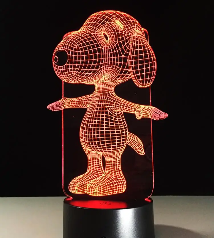 Dog 3d lamp 4 Следы щенка лампа 3D ночник все игрушки собаки светодиодный сенсорный Настольный светильник 7 цветов мигающий свет украшение дома Прямая - Испускаемый цвет: Dog 3d lamp 4