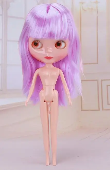 Purple Hair 30 см шарнирные куклы BJD для девочек, модная Кукла Blyth, цветные волосы, сделай сам, макияж, Обнаженная кукла, наряды, игрушки для девочек, подарок - Цвет: Purple Hair