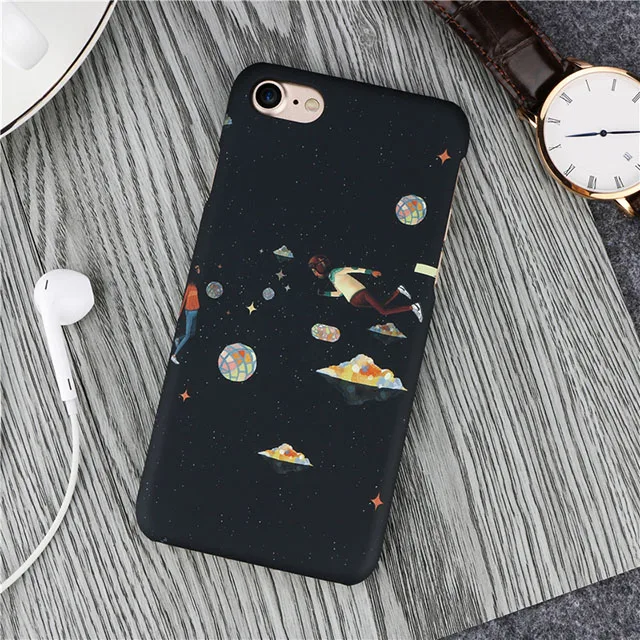 Style 2 Милый дирижабль планета Луна Чехол для телефона для iphone XS Max X XR 8 7 6 6S Plus 5 5S SE чехол мультфильм Пары чехол s Жесткий PC Capa - Цвет: Style 2