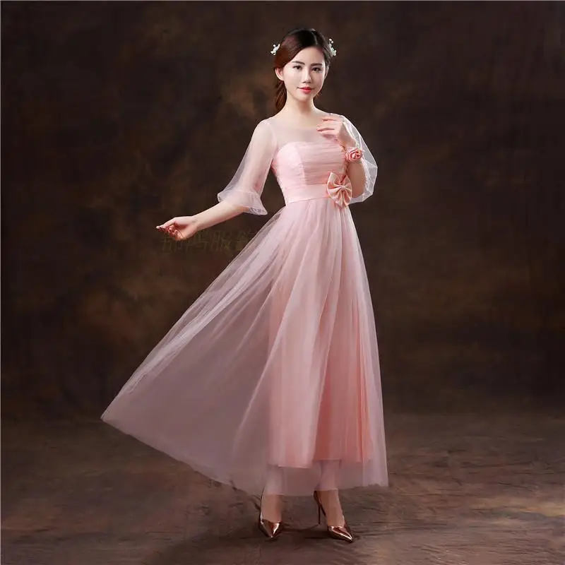 Sweet Memory розовое шампанское бирюзовое выпускное платье для подружки невесты