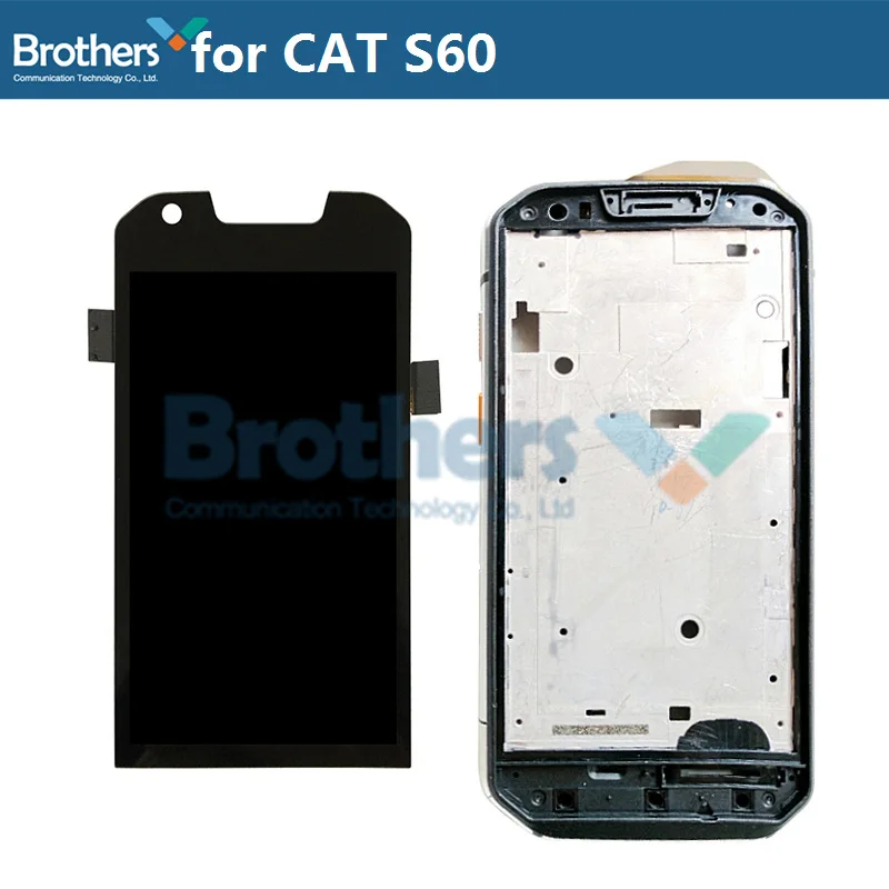 Screen with Frame ЖК-дисплей для CAT S60, ЖК-экран для CAT S60, ЖК-дисплей в сборе, сенсорный экран, дигитайзер, запасные части для ремонта, протестированная работа - Цвет: Screen with Frame
