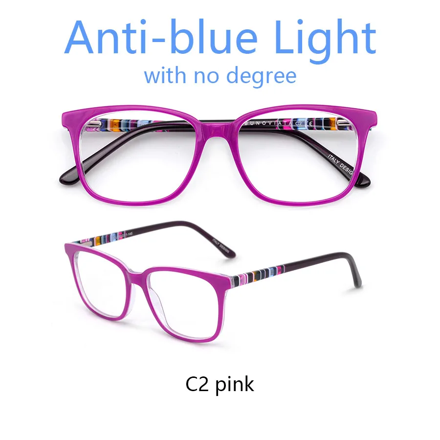 c2a pink OCCI CHIARI, радужные очки, оправа, женские, анти-синие, ультралегкие, близорукость, по рецепту, очки, черные, Nerd, прозрачные, компьютерные очки - Цвет оправы: c2a pink