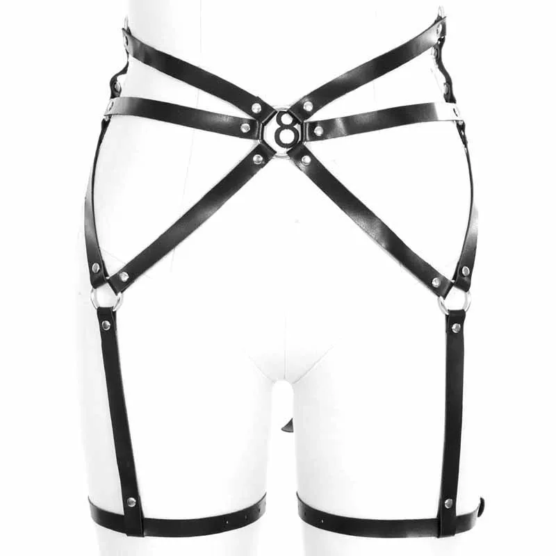 Black PG0131 Кожаный пояс с подвязками, Бандажное белье, Одежда для танцев, клубов, вечеринок, нижнее белье, женские черные готические чулки, подтяжки, нижнее белье - Цвет: Black PG0131