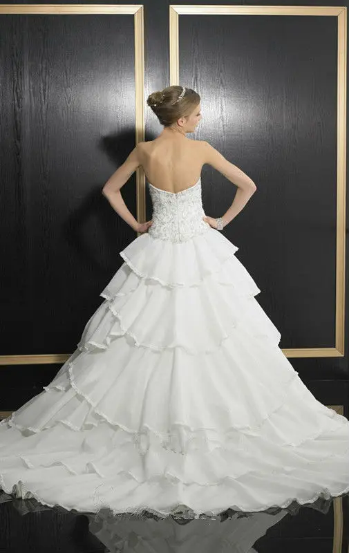 2013 Dress to the Floor Wedding Dress/ Ball Gown dress Beading Organza Zipper Sweetheart White/Iovry Chapel train Custom made|dress america|dress