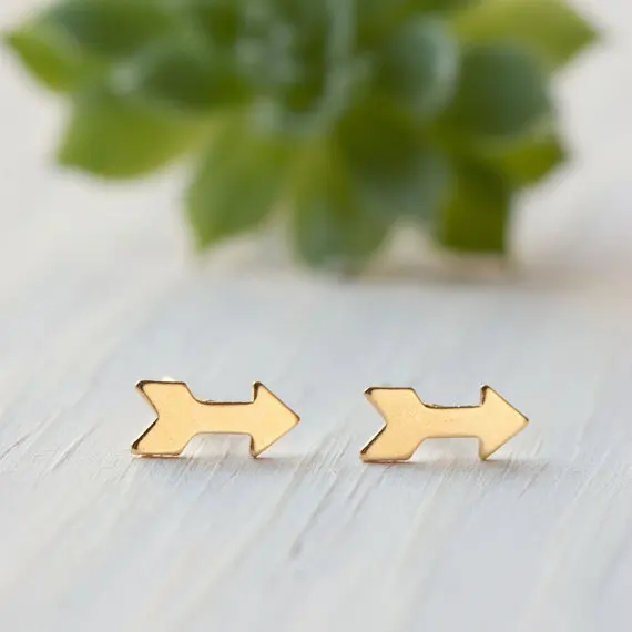 10Pair tiny simple cupid arrow stud earring bows arrows Stud Earrings Geometric triangle chevron | Украшения и аксессуары