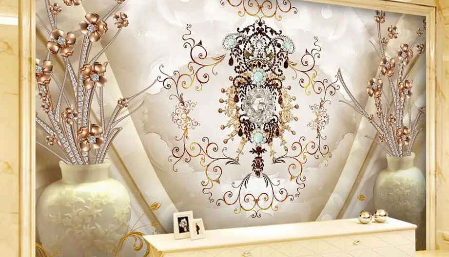 Европейские романтические и элегантные ювелирные изделия обои для стен 3 D