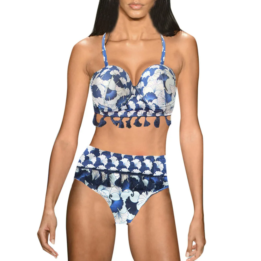 Летний сексуальный купальник новый из двух частей бикини с кисточками пляжный