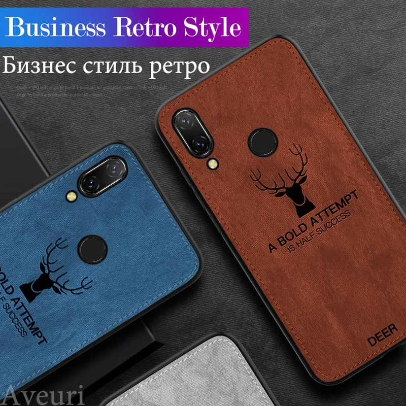 Деловой чехол для телефона Huawei P20 P30 Pro Lite P Smart 2019 тканевый чехол-накладка Y6 Y7 Prime Y9 |