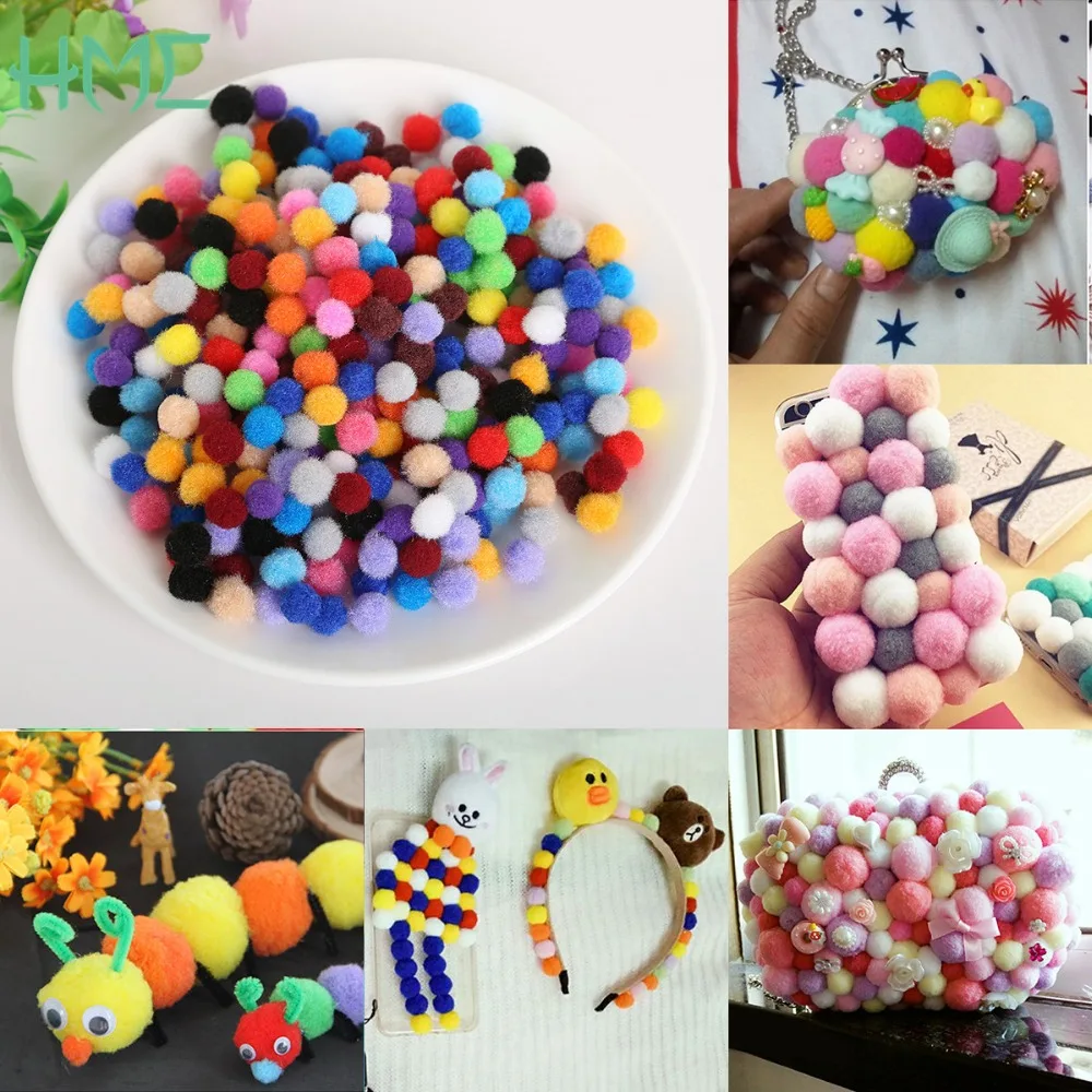 300 шт./лот 10 мм многоцветные помпоны мягкие шарики DIY для шитья свадьбы
