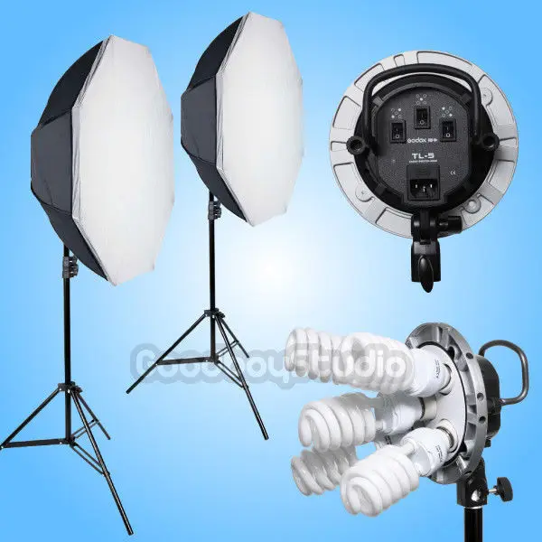 Godox TL 5 розеток 2000 Вт (10X45 лампочка) восьмиугольник 95 см софтбокс комплект
