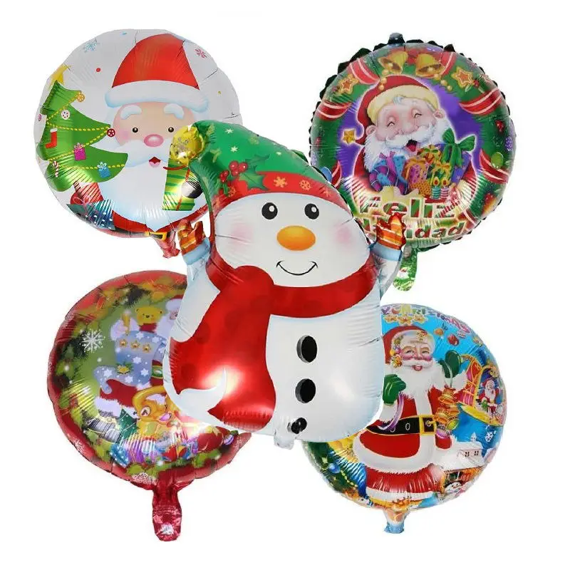 

5pcs/set Christmas Snowman Foil Balloons Merry Christmas Party Layout Decoration Christmas Balloon Classic Cartoon Toys Supplies