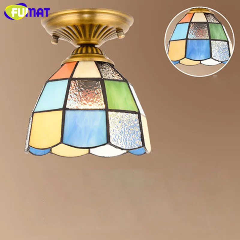 FUMAT потолочные светильники лампа Tiffany Витражная plafondlamp светодиодная