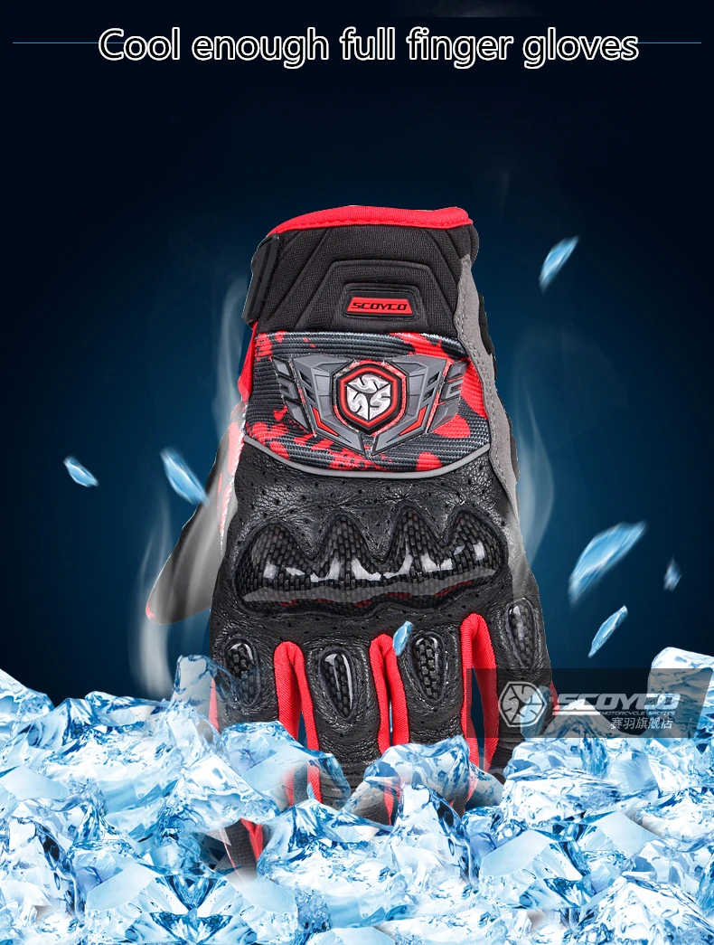 SCOYCO MX49 перчатки из натуральной кожи перчатки из углеродного волокна moto rcycle перчатки Dirt moto para guantes moto cross Off Road ATV гоночные перчатки