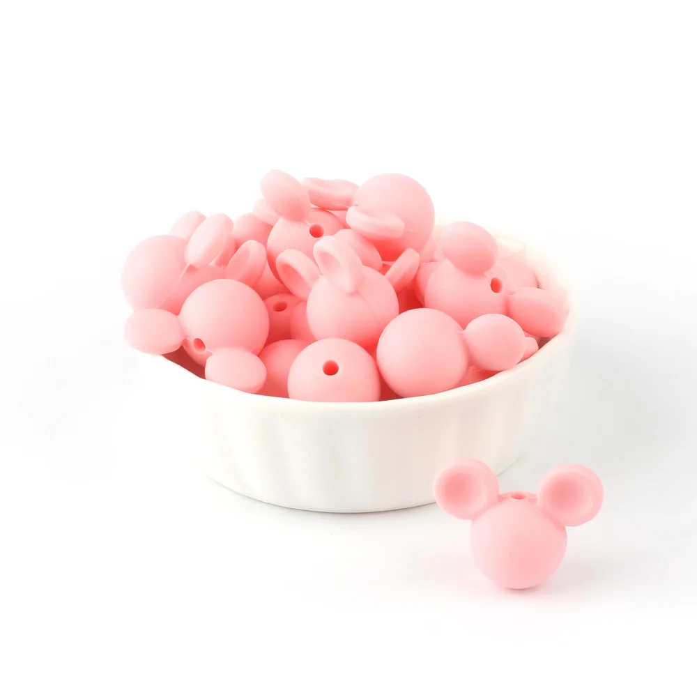 58 Candy Pink Keep& Grow 10 шт. Микки детские силиконовые бусины BPA Бесплатно Детские Прорезыватели из пищевого жемчуга силиконовая соска-подвеска детский продукт - Цвет: 58 Candy Pink