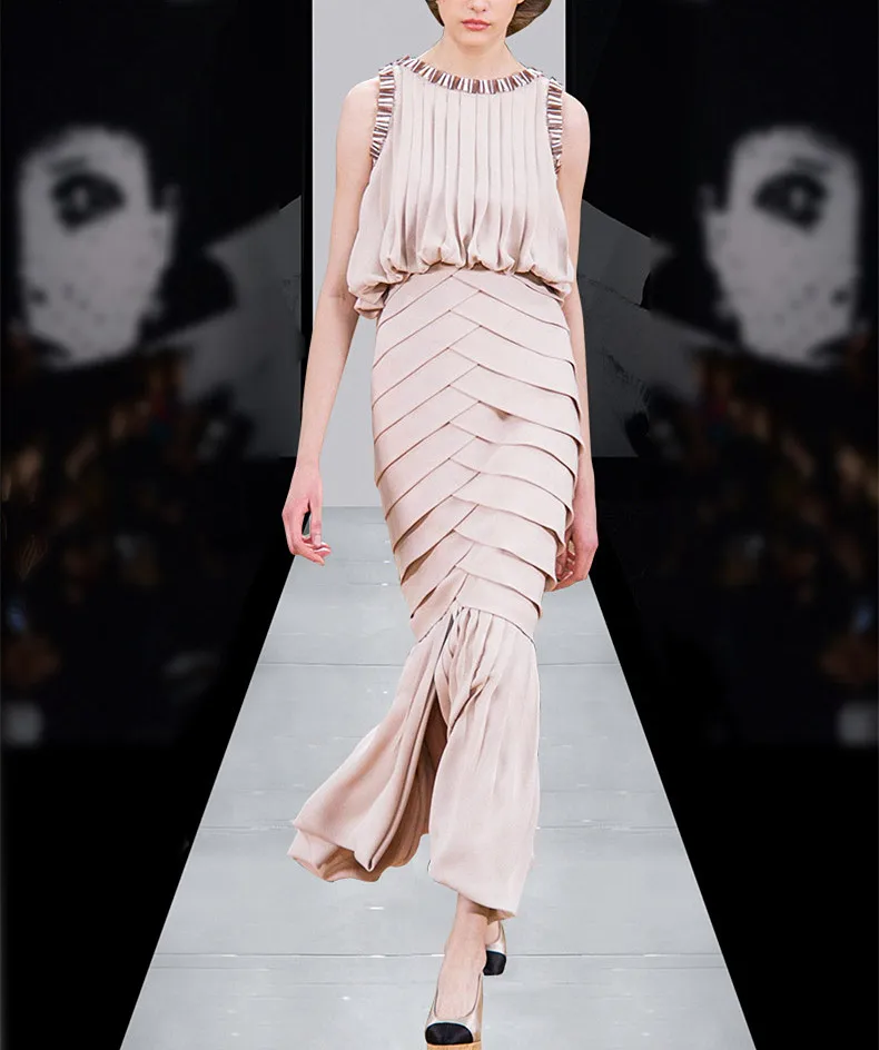 Женский удобный шифоновый костюм русалка комплект из двух предметов лето осень