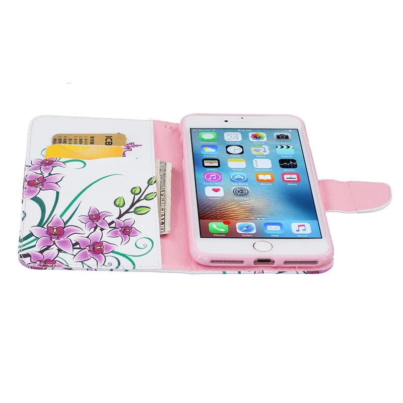 Cute animal flower Campanula Magnetic Flip Leather Phone Case Wallet Stand Cover For Apple iPhone 7 Plus. |