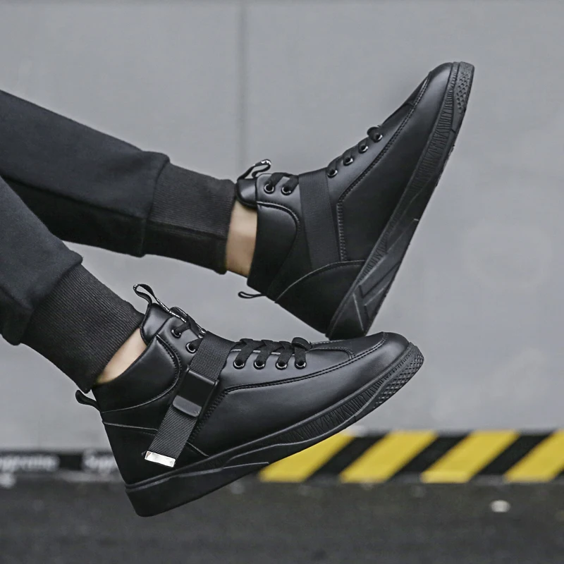 Кроссовки мужские высокие Вулканизированная подошва Повседневная Удобная обувь