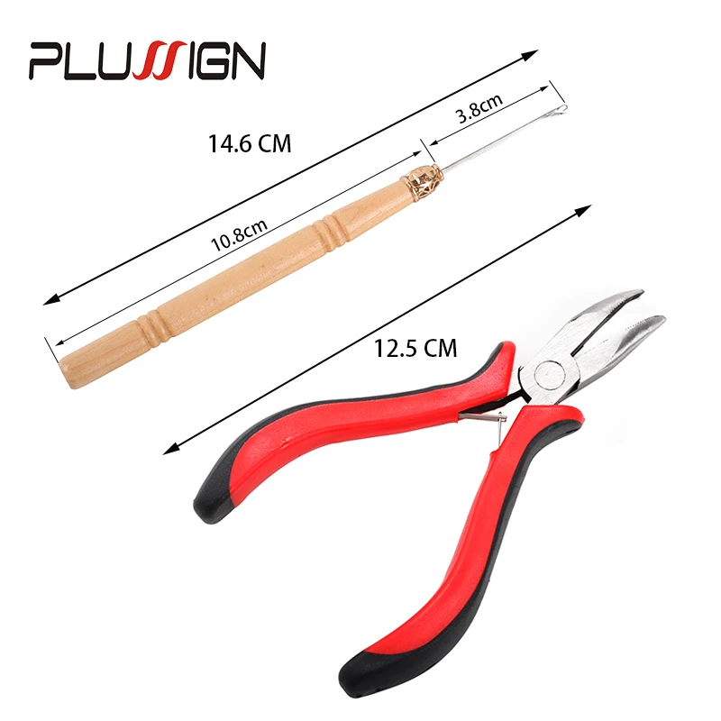 Игла для вытягивания волос с деревянной ручкой вязальный крючком зажим