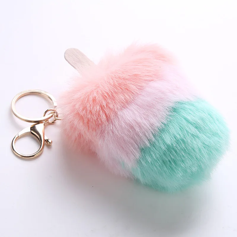 Женский брелок для ключей с пушистым помпоном из искусственного меха|Брелоки| |