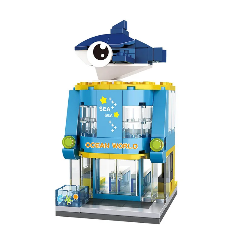 Город Мини улица 3D модель розничный магазин кафе архитектура классические Блоки