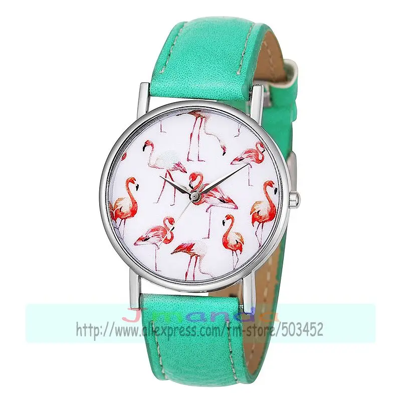 100 шт./лот 8206 кожаные часы с красным краном и лебедем модные без логотипа