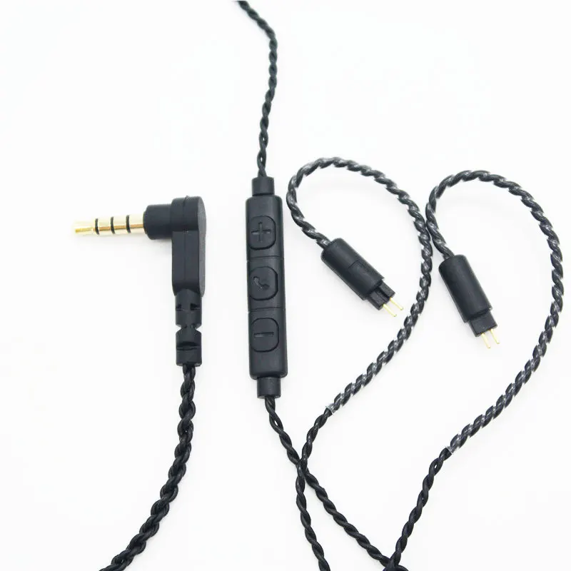 Black and mic Новинка 0,78, 2 Pin, 4 ячейки, медный сердечник, обновленный кабель, наушники с микрофоном для Weston 1964 JH U16 UE18 QDC W4R UM3X ES3 ES5 TFZ, гарнитура - Цвет: Black and mic
