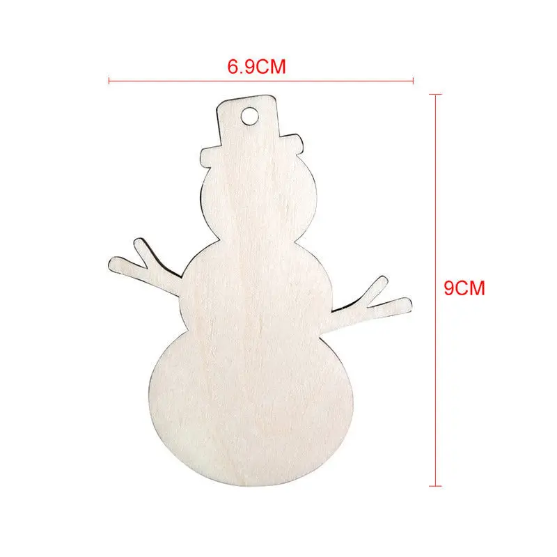 No6-Snowman 10 шт./лот DIY Рождество снежинки и олень и Дерево Деревянный Подвески Украшения для рождественской вечеринки Аксессуары елка Украшения подарок для детей - Цвет: No6-Snowman