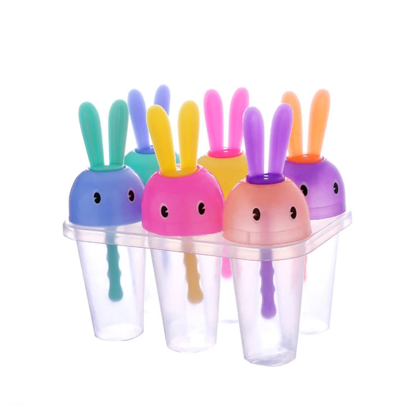 Eco-friendly Plastic Rabbit Umbrella Ice Cube Maker Cartoon DIY Homemade Cream Popsicle Mould Summer Accessory |