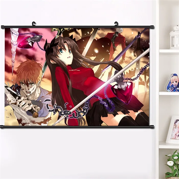 L Японское аниме Fate/stay night tohsaka Rin сексуальный косплей стены прокрутки Фреска плакат настенный висящий плакат Otaku домашний декор сбор 40*60 см - Цвет: L
