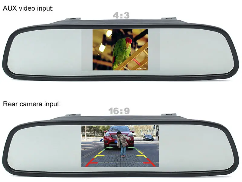 4," TFT lcd 2 видео входа автомобиля зеркало заднего вида Мониторы с 4IR светодиодный номерной знак ЕС рамка заднего вида камера заднего вида