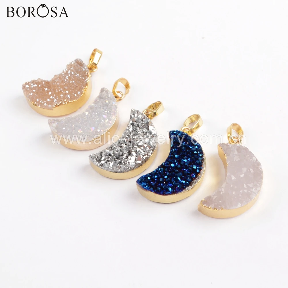 5 шт. кулон в виде полумесяца из натурального агата титан Радужная друг за луной