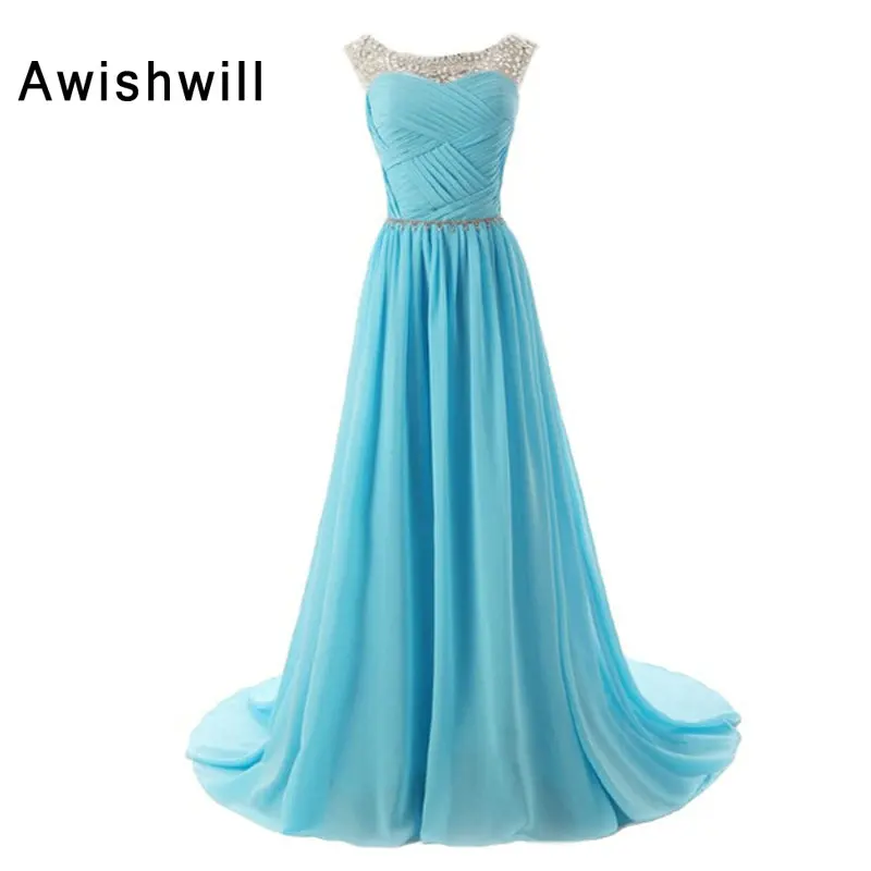 Женское вечернее платье до пола шифоновое с длинными рукавами крылышками и