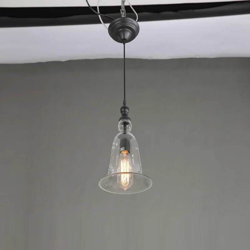 Один подвесной светильник висящий на кухне Современные прозрачные стеклянные