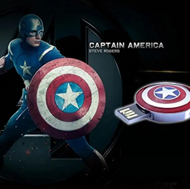 2016 новое поступление usb флеш-накопители captain america shield реальная емкость 64 ГБ 32 16 8 4 |