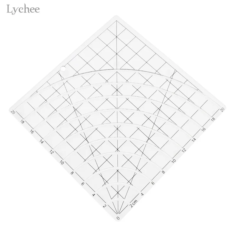 Lychee 20x20 см Лоскутная линейка прозрачный акриловый материал долбежный сантиметр