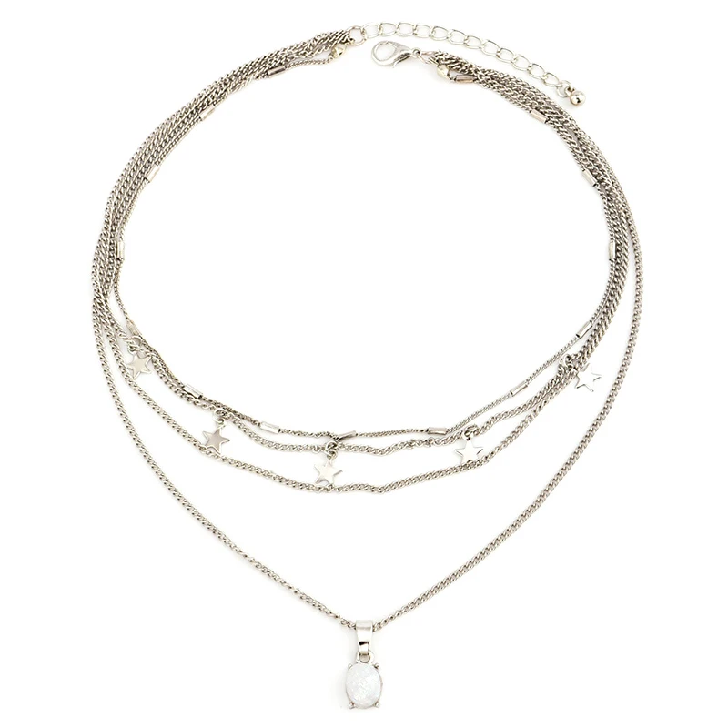 4 шт./компл. Boho Женская звезда серебряного цвета драгоценные камни кисточка