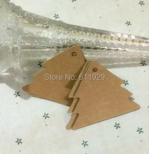 

free shipping 500 pcs a lot 5.3x6cm blank Christmas tree paper tags/gift decorated card/baking price tags/DIY festival cards