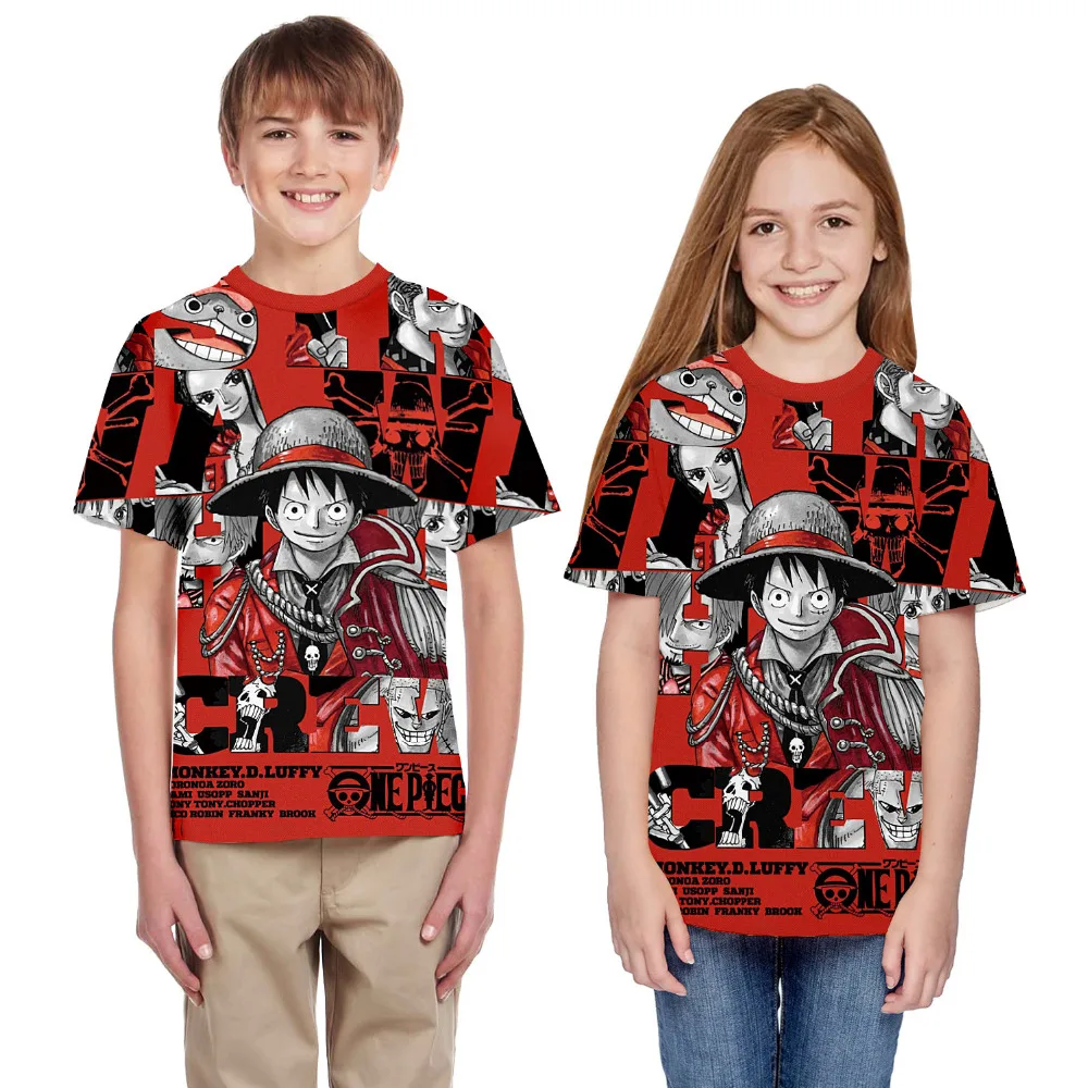 Летние футболки для мальчиков и девочек с круглым вырезом 3D Цифровым принтом