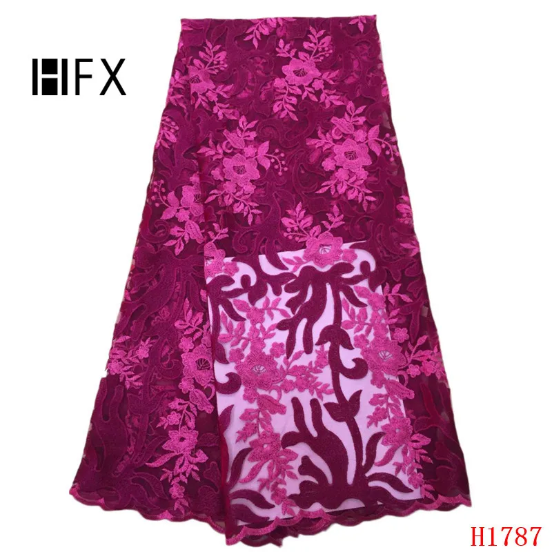 Кружевная ткань HFX 5 ярдов французская кружевная 2019 пачка зеленого цвета с