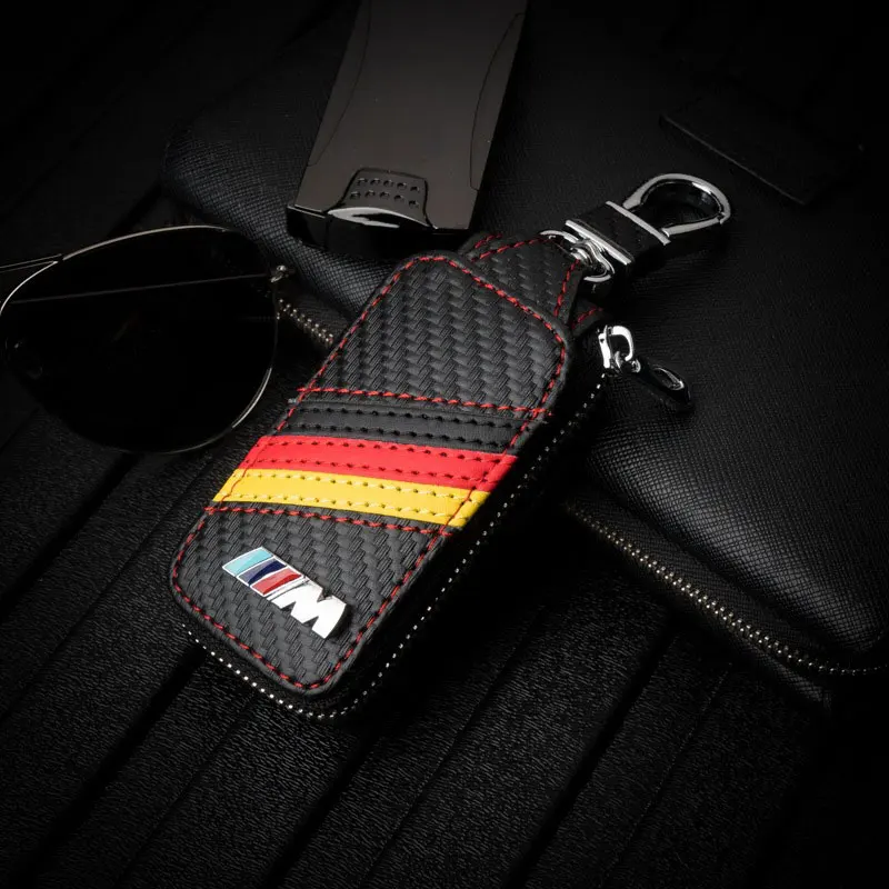 Углерода Волокно кожаный чехол для ключей BMW/M эмблема случае ключ bmw ключевых