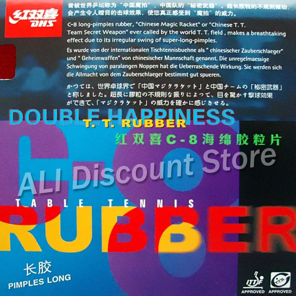 

DHS C-8 C8 C 8 Long Pips-Out Table Tennis PingPong Rubber Without Sponge Topsheet OX