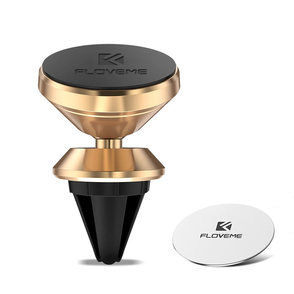 Gold Floveme Универсальный магнитный автомобильный GPS держатель телефона 360 Вращение магнита вентиляционное отверстие розетки крепление подставка для iPhone samsung держатель для телефона в машину подставка для телефона - Цвет: Gold
