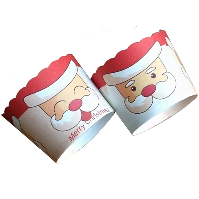 100 шт счастливые рождественские Санты сосна Снежная Сова Кекс вкладыши чашки